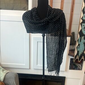 Apt 9 Elegant Black and White Polka Dot Scarf